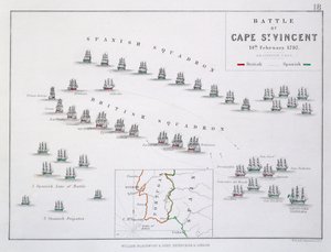 Plan for slaget ved Cape St. Vincent, 14. februar 1797, ca. 1830-tallet